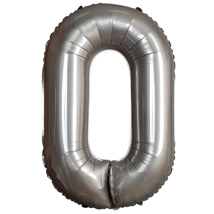 Шар Цифра "0" Slim Лунное Серебро / Moonlight Silver (в упаковке)   