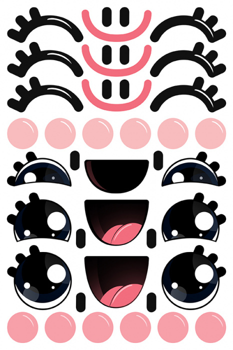 Наклейки на шары "Глазки" мультяшные