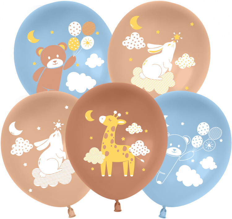 Шар Любимые зверята, Ассорти, Пастель, 2 ст 1