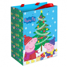 Пакет подарочный Пеппа зимой