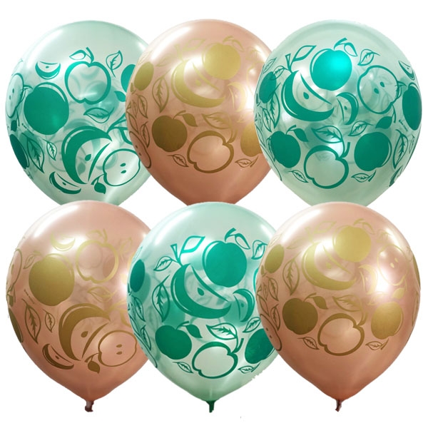 Шар Яблочки, Ассорти Перламутр (шелк) 4 ст